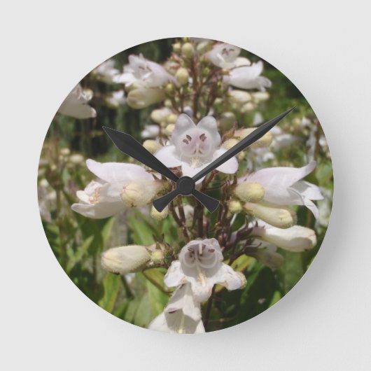 Witte Bloem Ronde Klok (Voorkant)