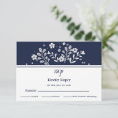 Witte bloem-RSVP RSVP Kaartje (Staand voorkant)