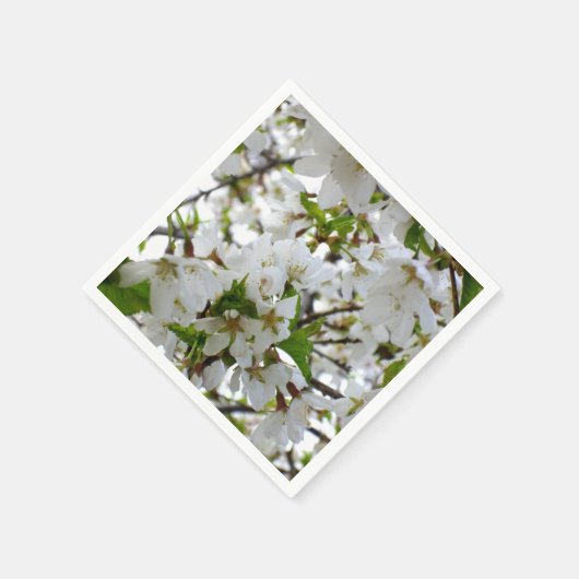 Witte bloem servet (Hoek)