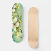 Witte bloem SK8Bord Skateboard (Voorkant)