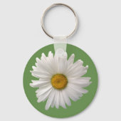 witte bloem sleutelhanger (Voorkant)