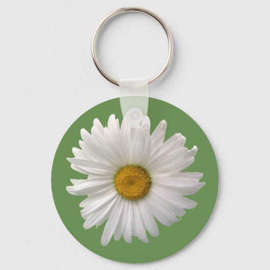 witte bloem sleutelhanger (Voorkant)