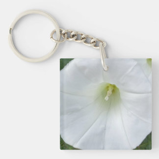 Witte bloem sleutelhanger
