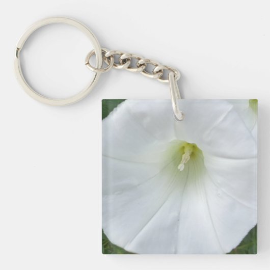 Witte bloem sleutelhanger (voorkant)
