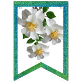 Witte bloem slinger vlag vlaggetjes (Eerste vlag)