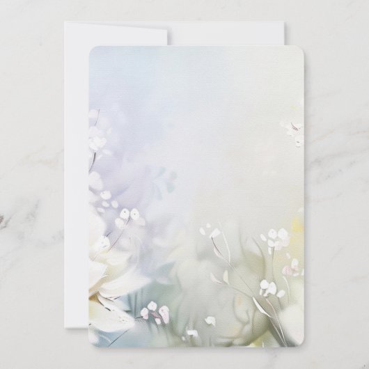 Witte bloem Spaanse bruiloft uitnodiging (Achterkant)