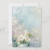 Witte bloem Spaanse bruiloft uitnodiging (Achterkant)