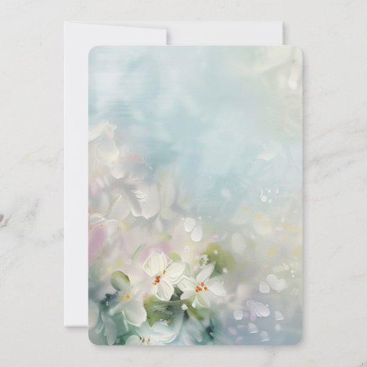 Witte bloem Spaanse bruiloft uitnodiging (Achterkant)