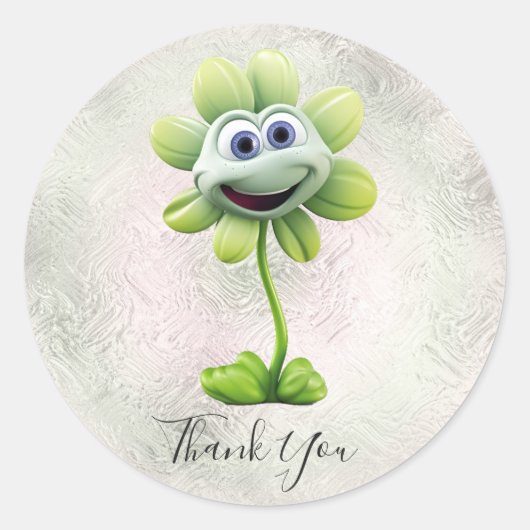 Witte Bloem Sticker (Voorkant)