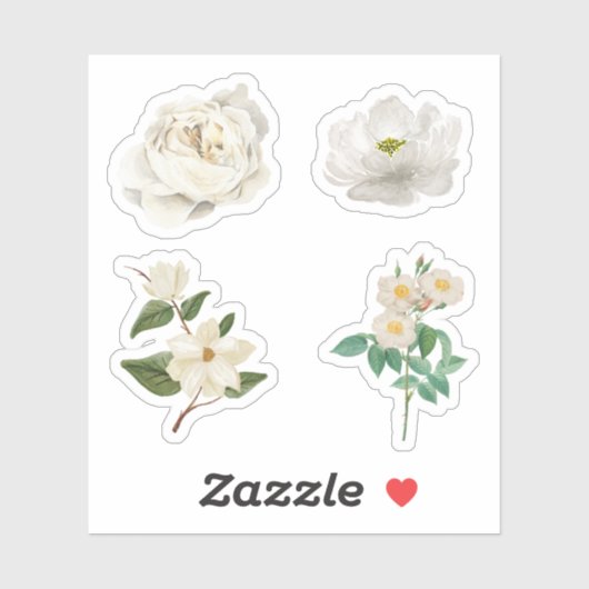 Witte Bloem Stickers (Vel)