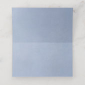 Witte Bloem Stoffig Blauw Elegant Plaatskaartje (Binnenkant ongevouwen)