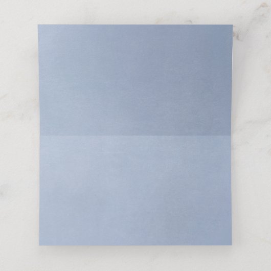 Witte Bloem Stoffig Blauw Elegant Plaatskaartje (Binnenkant ongevouwen)