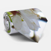 Witte bloem stropdas (Opgerold)