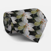 witte bloem stropdas (Opgerold)