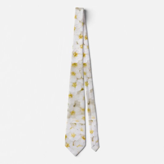 Witte bloem stropdas (Voorkant)