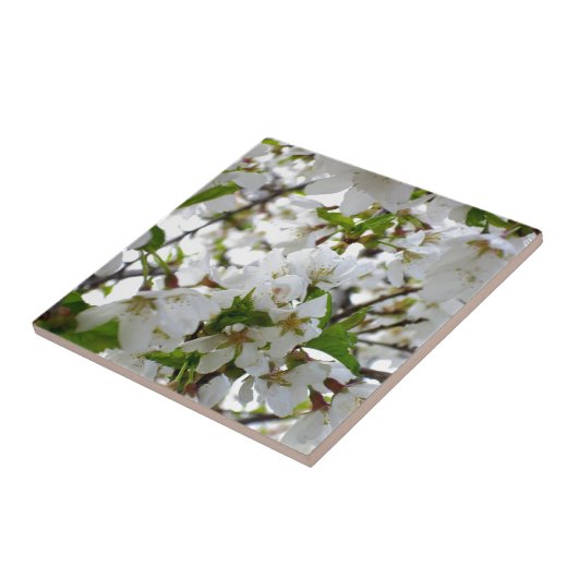 Witte bloem tegeltje (Zijkant)