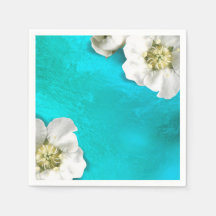 Witte Bloem Tiffany Aqua Glas Metallic Delicate