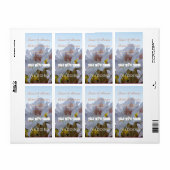 witte bloem trouw wijnlabel etiket (Full Sheet)