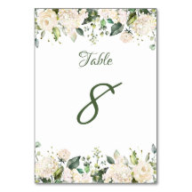 Witte Bloem Trouwtafel Nummers