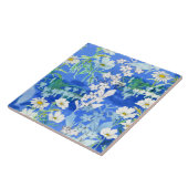 Witte Bloem Tuin Kosmos Bloedend Hart Tegeltje (Zijkant)