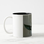 Witte bloem tweekleurige koffiemok (Links)