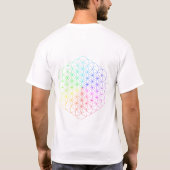 Witte Bloem van het Leven Regenboog T-shirt (Achterkant)
