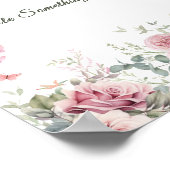 Witte bloem vlinder gunst tafel bord poster (Hoek)