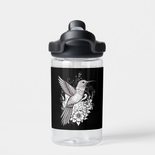 Witte Bloem Waterfles (Achterkant)