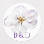Witte bloem waterverf voorjaarsbloesem labels (Design 1)