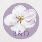 Witte bloem waterverf voorjaarsbloesem labels (Design 1)