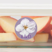 Witte bloem waterverf voorjaarsbloesem labels (Aangebracht)