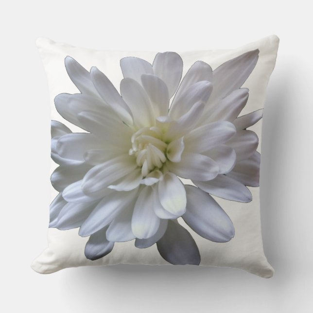 Witte bloem witte madelief witte chrysant witte bl kussen (Voorkant)