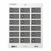 Witte bloemaccenten met gouden monogram B Etiket (Full Sheet)