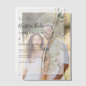 Witte bloemblaadje Nuestra Boda Spaanse bruiloft Vellum Uitnodigingen (Offset (Koppel))