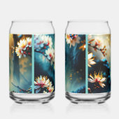 Witte bloemblaadjes bril blikvorm glas (Rechts)