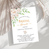 Witte bloemblaadjes groen elegant Vrijgezellenfees Kaart