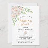 Witte bloemblaadjes groen elegant Vrijgezellenfees Kaart (Voorkant)