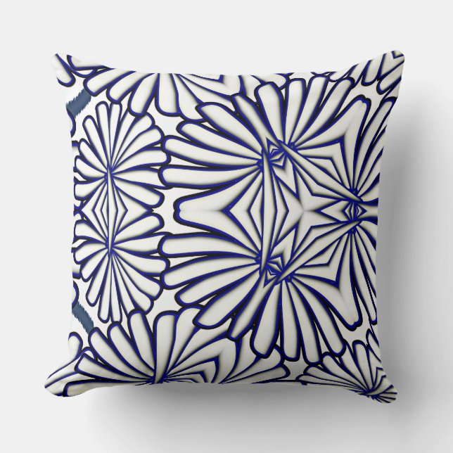 Witte bloemblaadjes Herhaal Home Decor Kussen (Voorkant)
