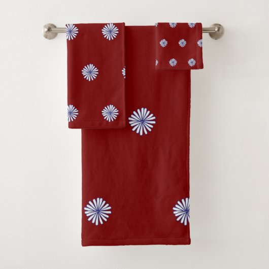 Witte Bloemblaadjes Kaneel Cadeaudesign voor thuis Bad Handdoek (Insitu)