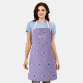 Witte Bloemblaadjes Lavendel Cadeau Keuken Chef Ba Schort (Gedragen)