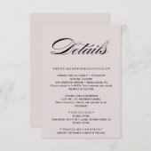 Witte Bloemblush Mauve Enclosure Kaart (Voorkant / Achterkant)