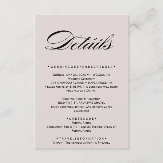 Witte Bloemblush Mauve Enclosure Kaart (Voorkant)