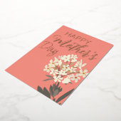 Witte bloemboeket / Moederdag Folie Feestdagenkaart (Gedraaid)