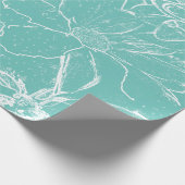 Witte bloemboeket transparant - Turquoise Cadeaupapier (Hoek)
