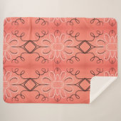 Witte bloemdeken met inktzwart sherpa deken (Voorkant (horizontaal))