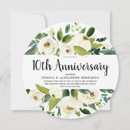 Witte Bloemen 10e 15e 20e Huwelijksjubileum Kaart