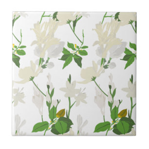 Witte bloemen 1 tegeltje