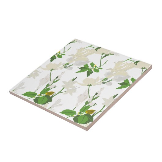 Witte bloemen 1 tegeltje (Zijkant)