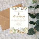 Witte Bloemen 1e eerste bruiloft Jubileum Kaart<br><div class="desc">Dit is een White Floral Flowers 1st First Wedding Jubileum Invitation!</div>