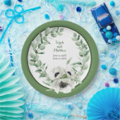 Witte Bloemen 20e Bruiloft Jubileum Papier Bord (Feest)